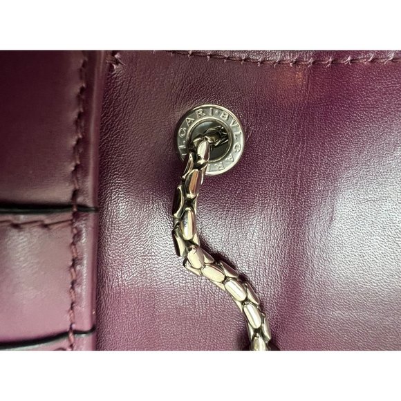 Bvlgari Calfskin Small Serpenti Forever Snake Plum Crossbody Bag - Picture 9 of 12